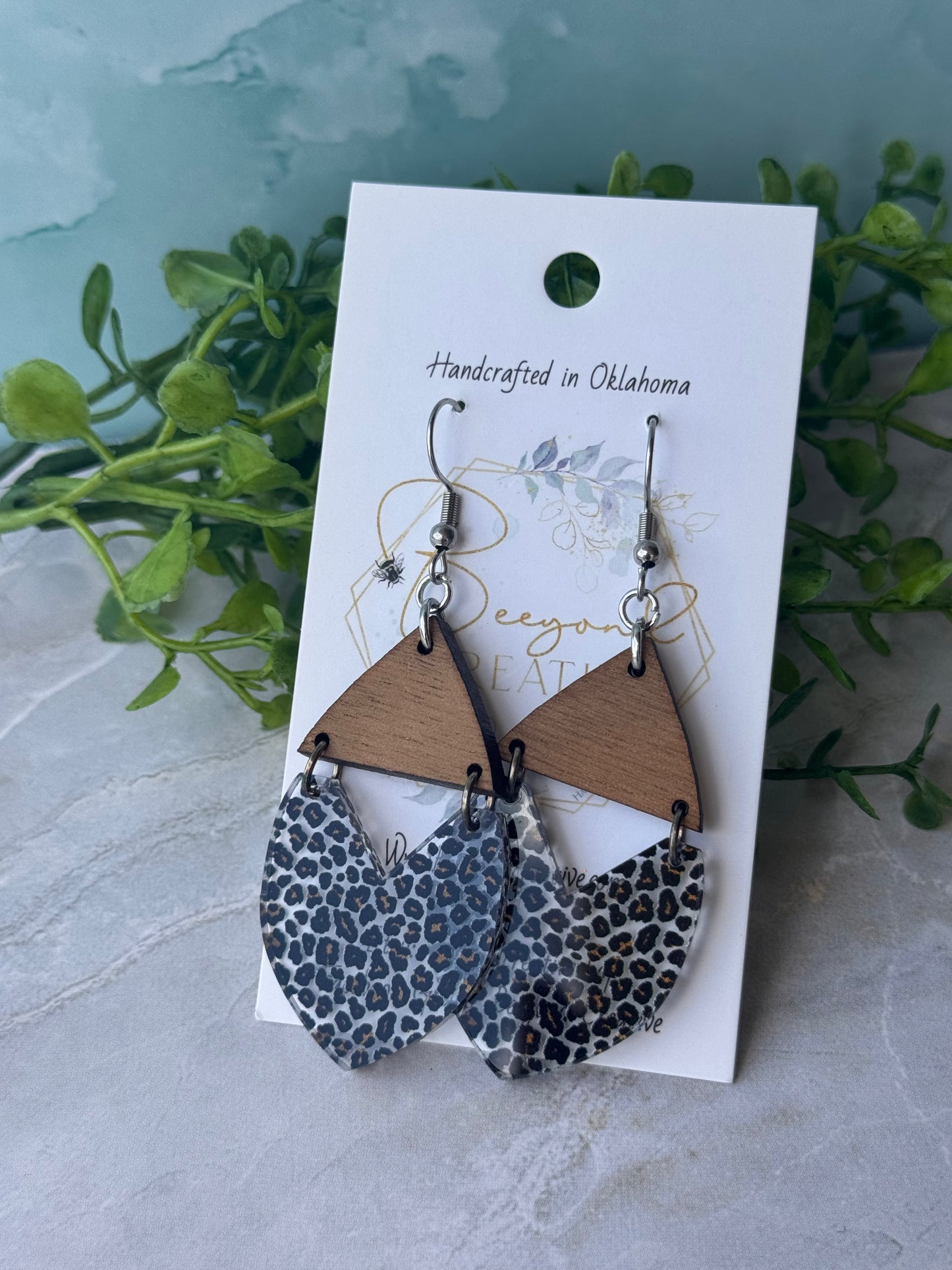 Acrylic and Wood Earrings