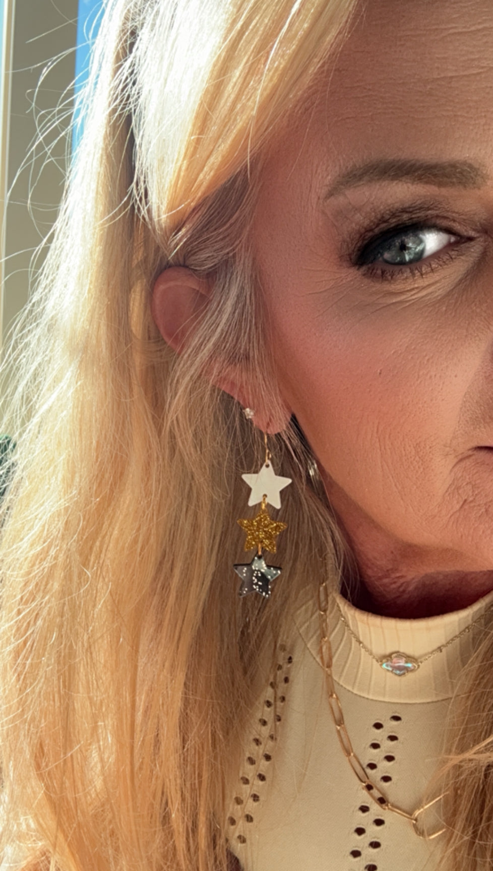 Midnight Gold Star Earrings