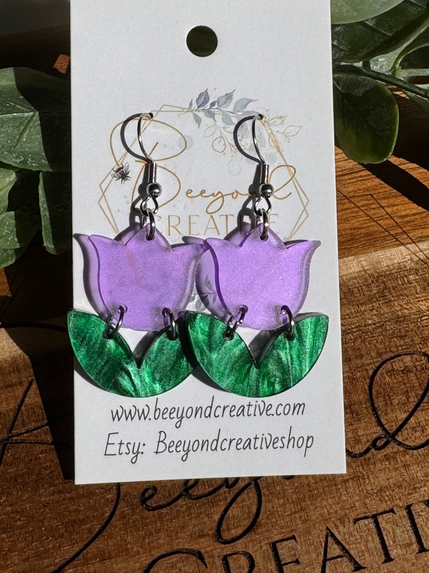 Purple Tulip Earrings