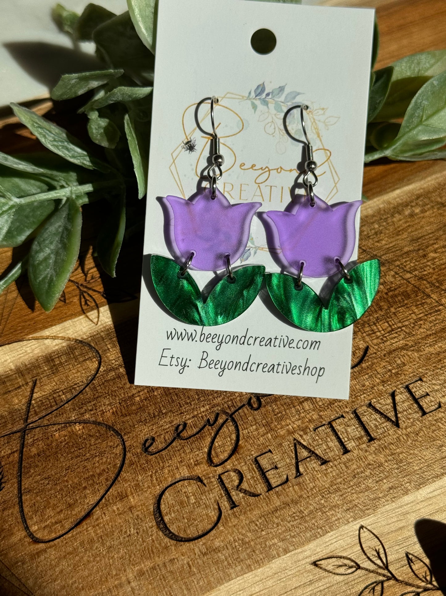 Purple Tulip Earrings