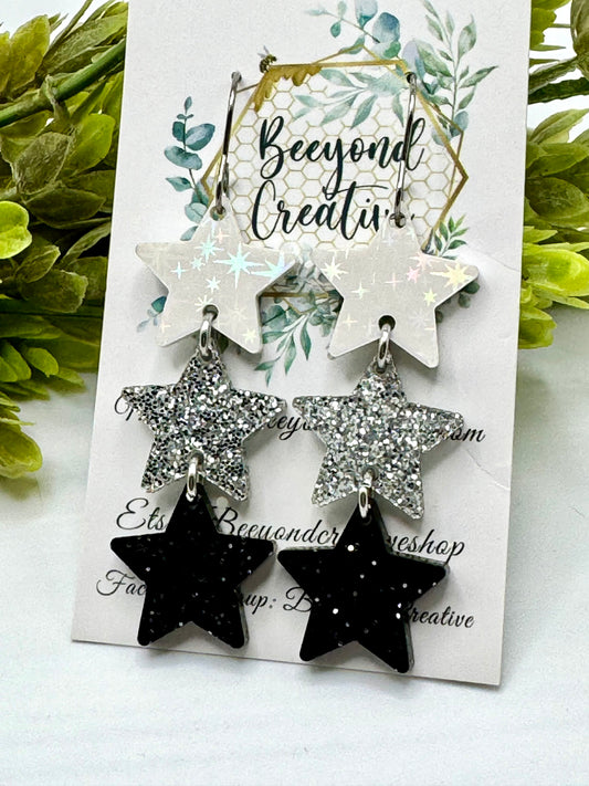 Midnight Sparkle Star Earrings