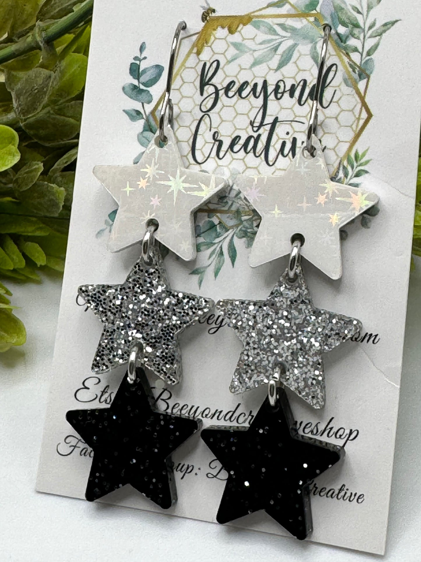 Midnight Sparkle Star Earrings