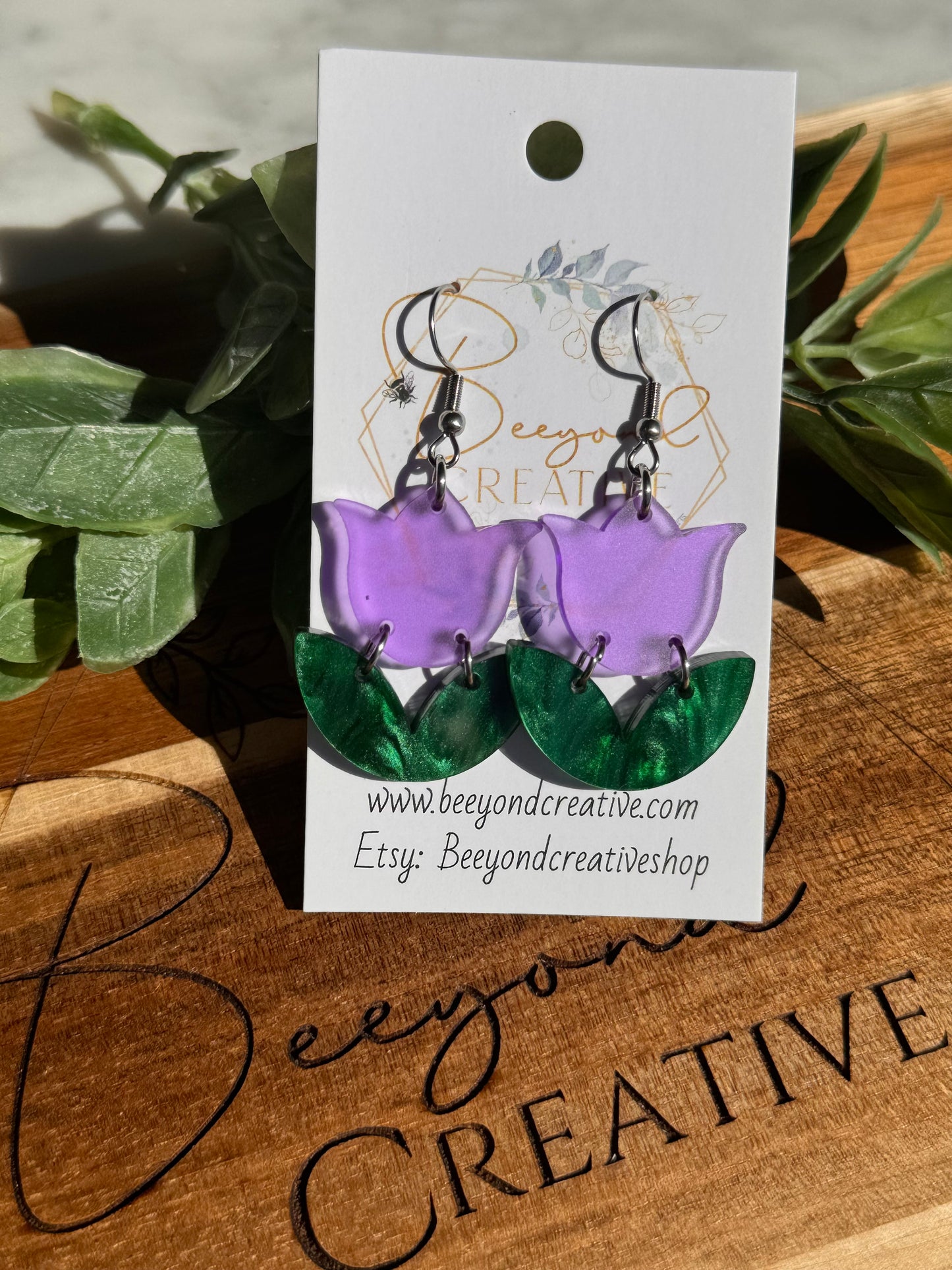 Purple Tulip Earrings