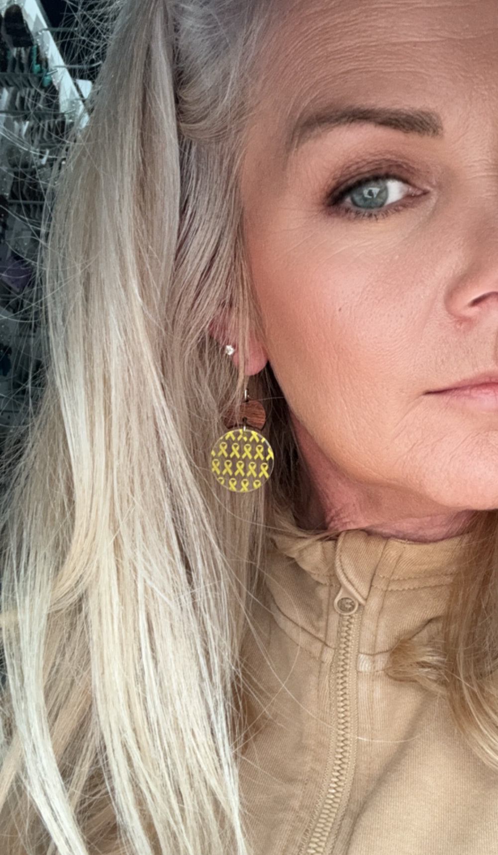 Yellow Ribbon Cancer Awareness Earrings